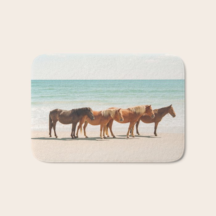 Summer Beach Horses Bath Mat Gallery Image 1