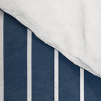 Mid Century Modern Geometric 161 Sun Rainbow abstract in Navy Blue Orange Comforter Gallery Image 4