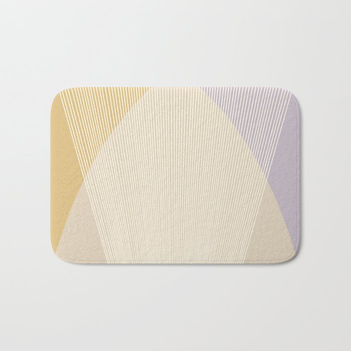Cecilia Shapes I - Neutral Yellow and Purple Bath Mat Gallery Image 1