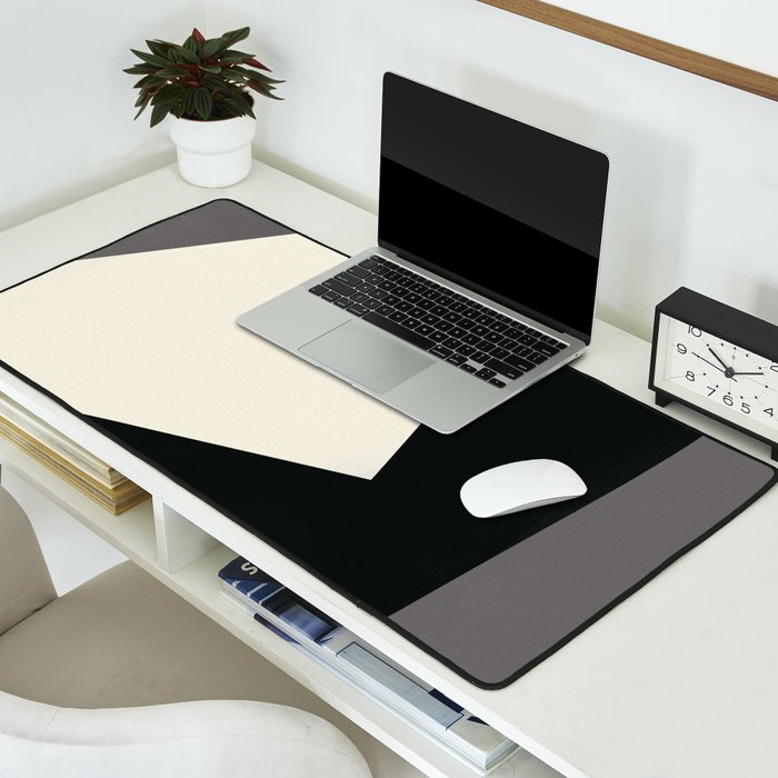 Geometric gray black design 2 Desk Mat Gallery Image 2
