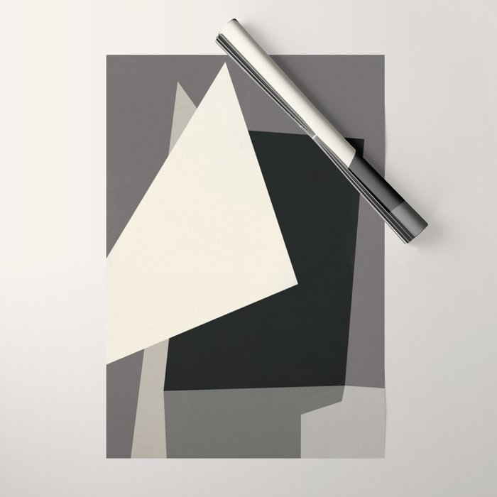 Geometric gray black design 2 Wrapping Paper Gallery Image 1