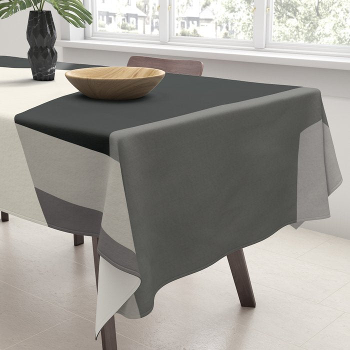 Geometric gray black design 2 Tablecloth Gallery Image 3