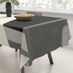 Geometric gray black design 2 Tablecloth Gallery Image 3
