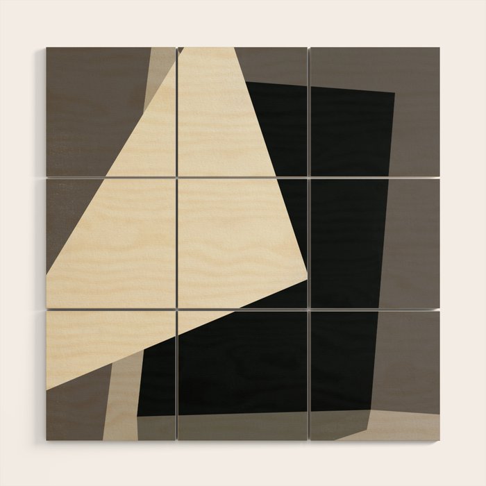 Geometric gray black design 2 Wood Wall Art Gallery Image 1