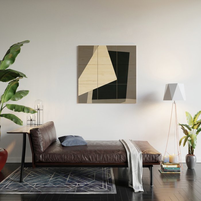Geometric gray black design 2 Wood Wall Art Gallery Image 2