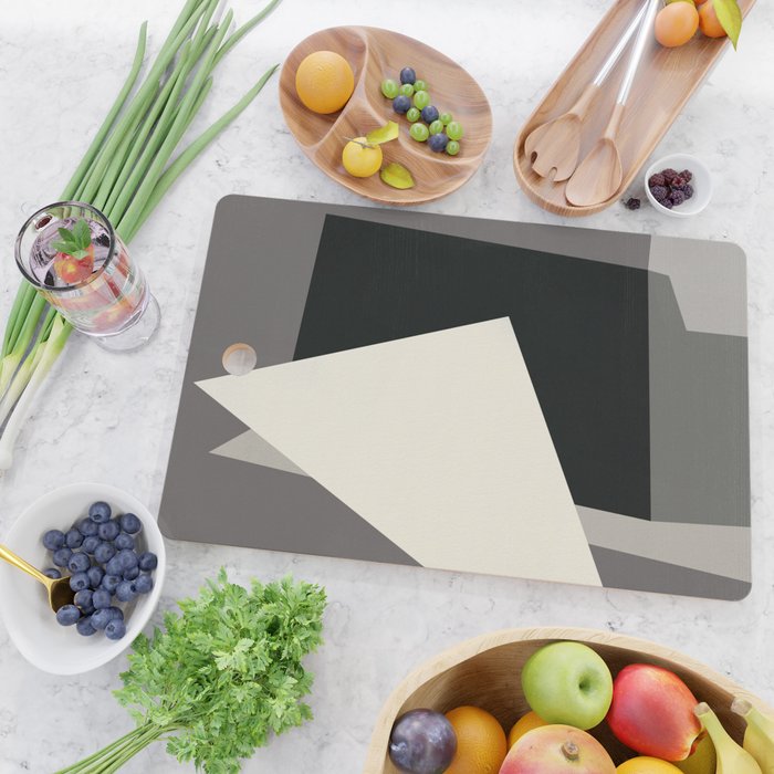 Geometric gray black design 2 Cutting Board Gallery Image 2