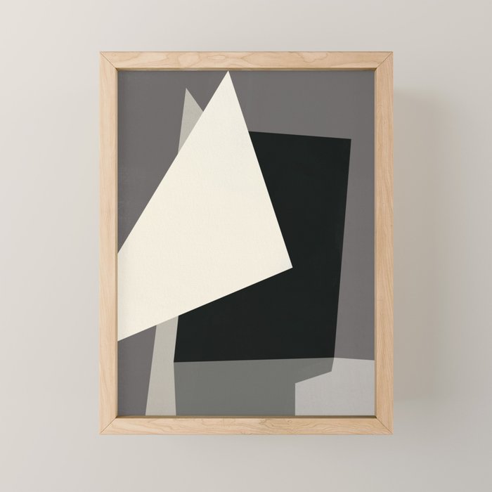 Geometric gray black design 2 Mini Art Print Gallery Image 1