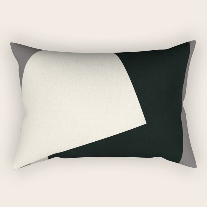 Geometric gray black design 2 Rectangular Pillow Gallery Image 1