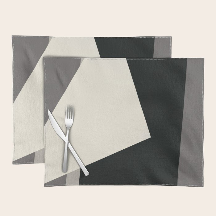 Geometric gray black design 2 Placemat Gallery Image 1