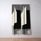 Geometric gray black design 2 Window Curtain Gallery Image 3