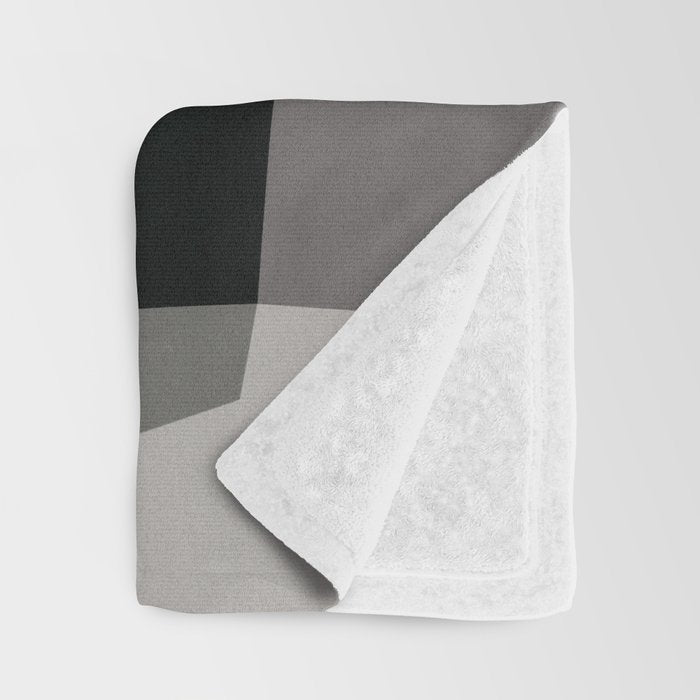 Geometric gray black design 2 Throw Blanket Gallery Image 3