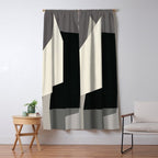 Geometric gray black design 2 Window Curtain Gallery Image 5