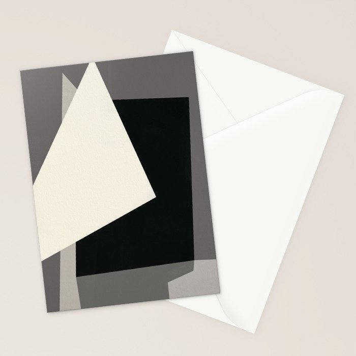 Geometric gray black design 2 Stationery Card Gallery Image 2