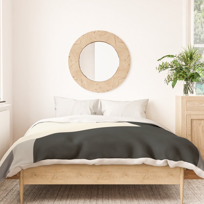 Geometric gray black design 2 Duvet Cover Gallery Image 3