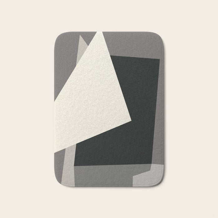 Geometric gray black design 2 Bath Mat Gallery Image 1