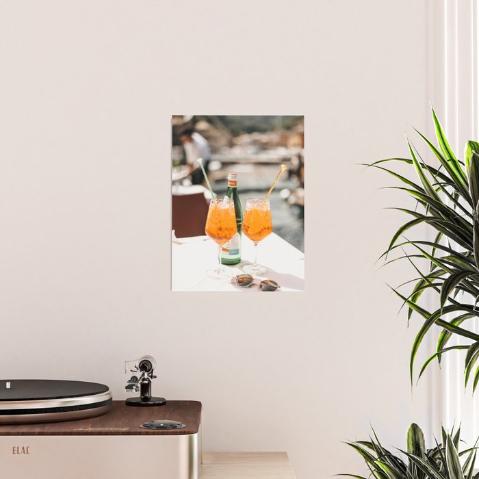 Italian Aperol Spritz for two | Spritzen in the Italian Riviera, cocktail photography travel print Poster Gallery Image 2