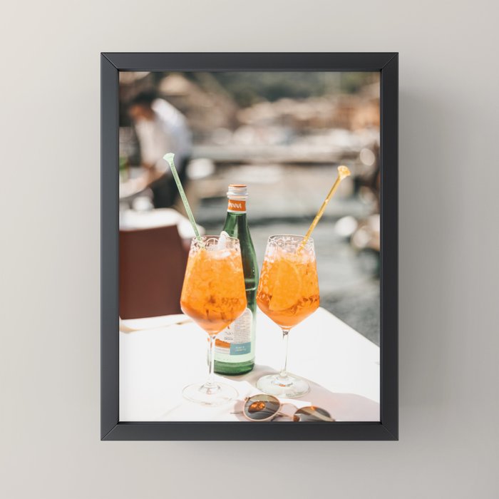 Italian Aperol Spritz for two | Spritzen in the Italian Riviera, cocktail photography travel print Mini Art Print Gallery Image 3