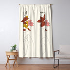 Colorful Thoughts Minimal Line Art Woman with Orchids Window Curtain Gallery Image 5