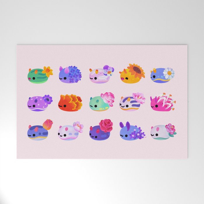 Flower sea slug - pastel Welcome Mat Gallery Image 1