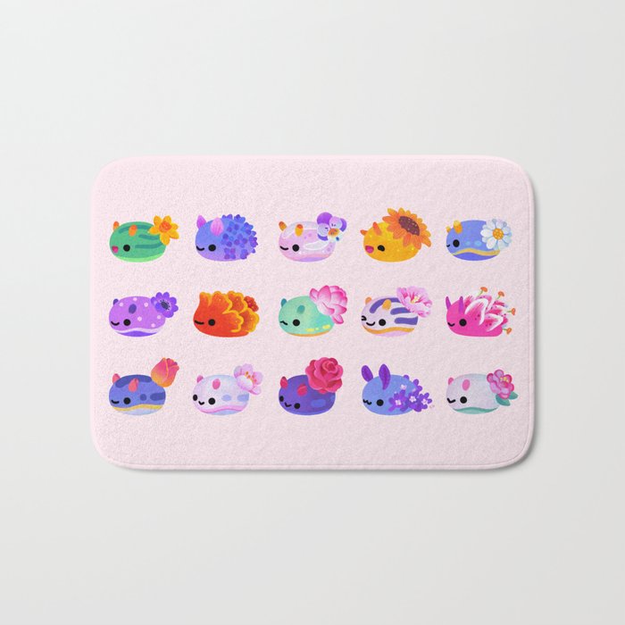 Flower sea slug - pastel Bath Mat Gallery Image 1