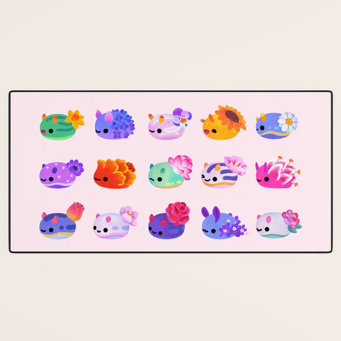 Flower sea slug - pastel Desk Mat Gallery Image 3