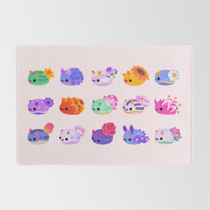 Flower sea slug - pastel Rug Gallery Image 2