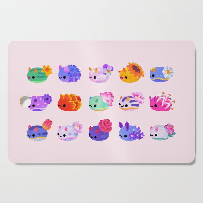 Flower sea slug - pastel Cutting Board Gallery Image 1