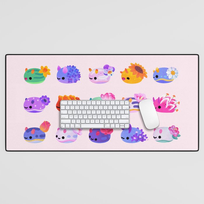 Flower sea slug - pastel Desk Mat Gallery Image 1