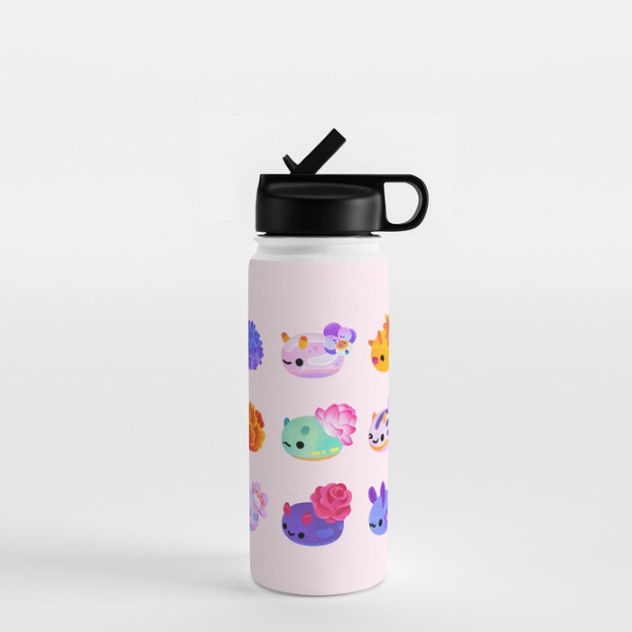 Flower sea slug - pastel Water Bottle Gallery Image 1
