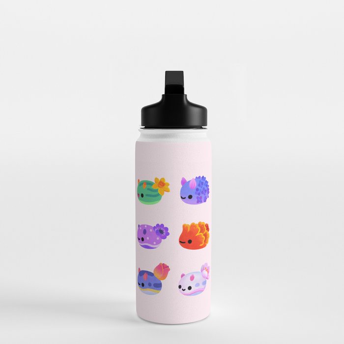 Flower sea slug - pastel Water Bottle Gallery Image 3