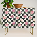 Moonlit Hollow Vintage Checkered Floral Credenza Gallery Image 1