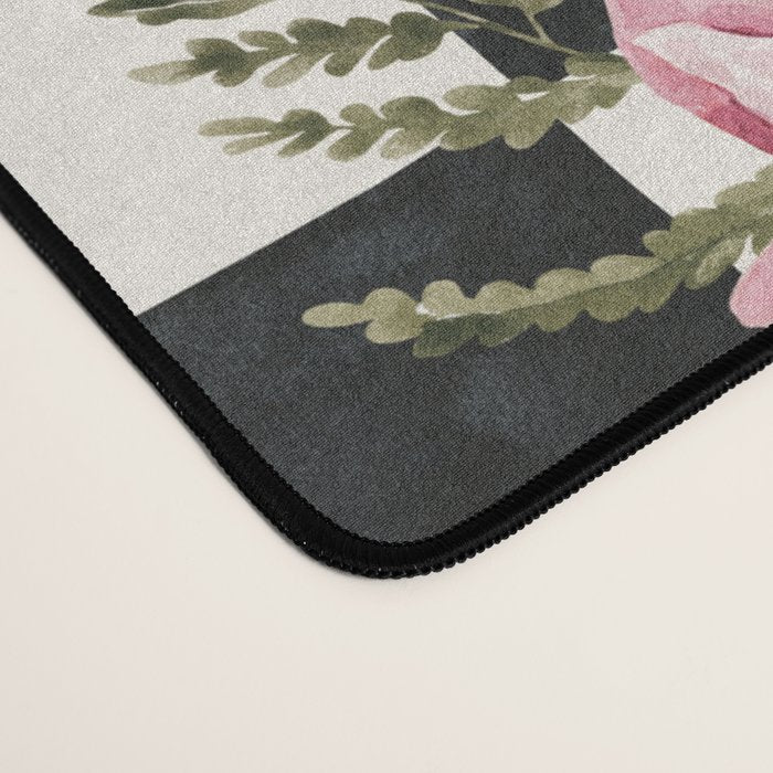 Moonlit Hollow Vintage Checkered Floral Desk Mat Gallery Image 4