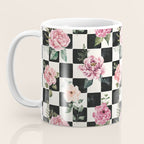 Moonlit Hollow Vintage Checkered Floral Coffee Mug Gallery Image 3