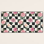 Moonlit Hollow Vintage Checkered Floral Desk Mat Gallery Image 3