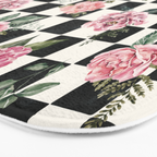 Moonlit Hollow Vintage Checkered Floral Bath Mat Gallery Image 3