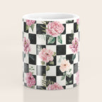Moonlit Hollow Vintage Checkered Floral Coffee Mug Gallery Image 4