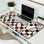 Moonlit Hollow Vintage Checkered Floral Desk Mat Gallery Image 2