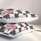 Moonlit Hollow Vintage Checkered Floral Pillow Sham Gallery Image 3