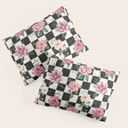 Moonlit Hollow Vintage Checkered Floral Pillow Sham Gallery Image 3