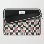 Moonlit Hollow Vintage Checkered Floral Laptop Sleeve Gallery Image 2