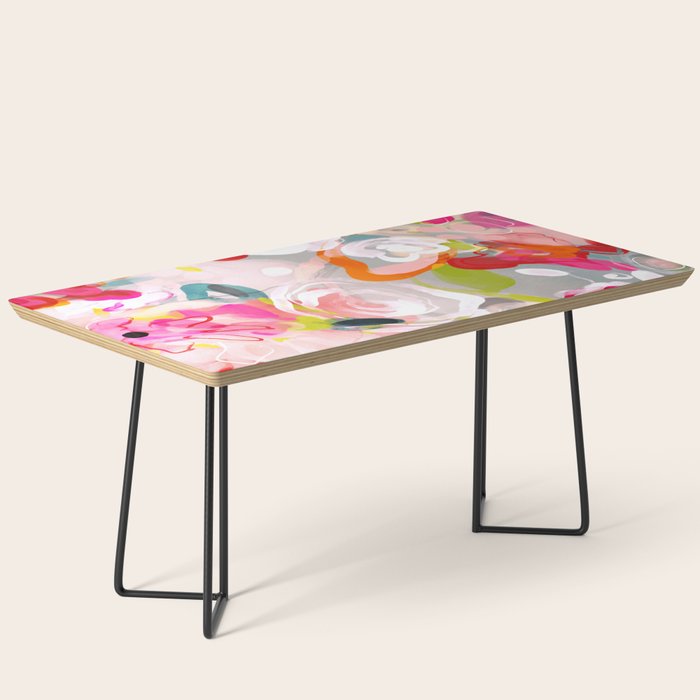 Dream flowers in pink rose floral abstract art Coffee Table Gallery Image 1