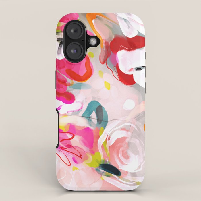 Dream flowers in pink rose floral abstract art iPhone Case Gallery Image 1