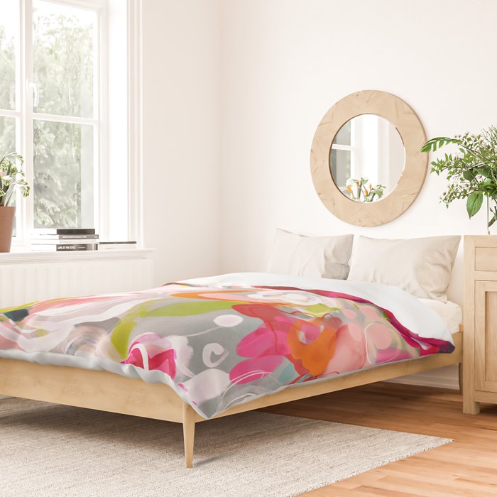 Dream flowers in pink rose floral abstract art Duvet Cover Gallery Image 2