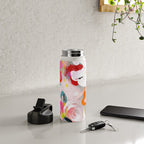 Dream flowers in pink rose floral abstract art Water Bottle Gallery Image 4