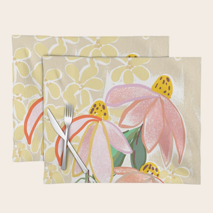 Chalky coneflowers still life Placemat Gallery Image 1