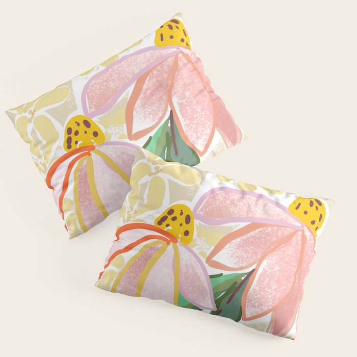 Chalky coneflowers still life Pillow Sham Gallery Image 1