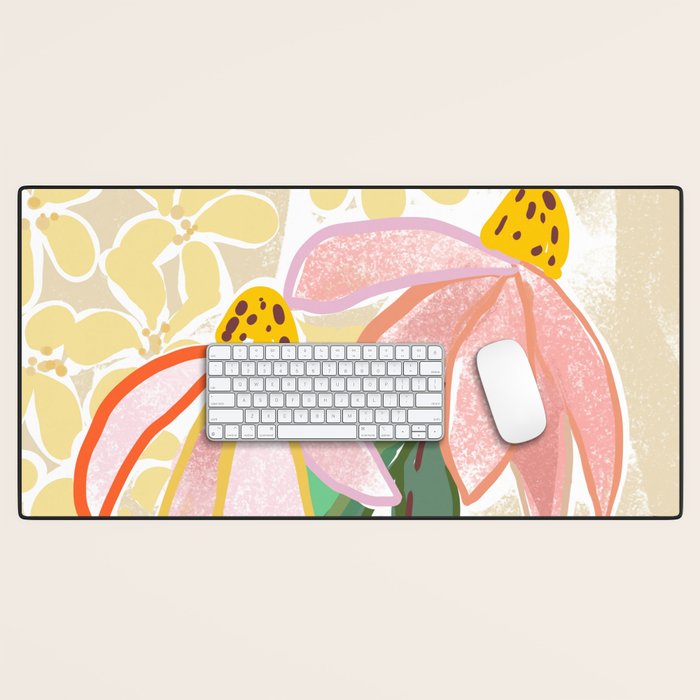 Chalky coneflowers still life Desk Mat Gallery Image 1
