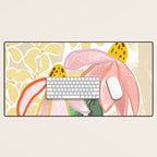 Chalky coneflowers still life Desk Mat Gallery Image 1
