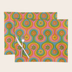Groovy 60s Midcentury Modern Flower Pattern Placemat Gallery Image 1