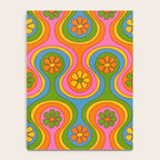 Groovy 60s Midcentury Modern Flower Pattern Notebook Gallery Image 4